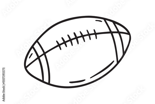american football ball doodle hand drawn icon. Outline drawing american football ball line clipart symbol