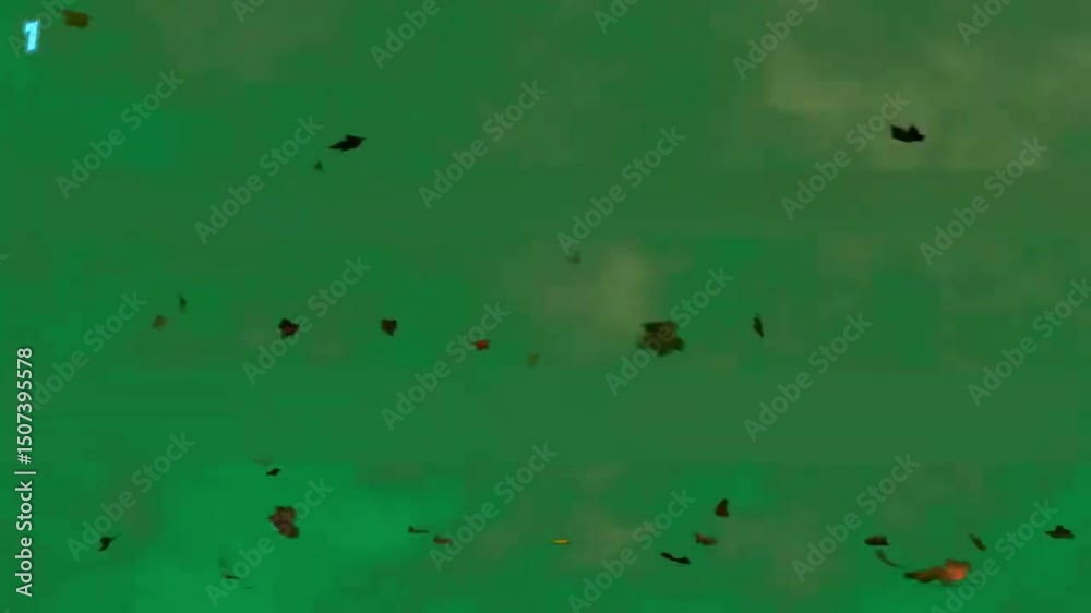 Thunder storm weather effect green screen, dust particles wind Ultra High Definition, 4k video