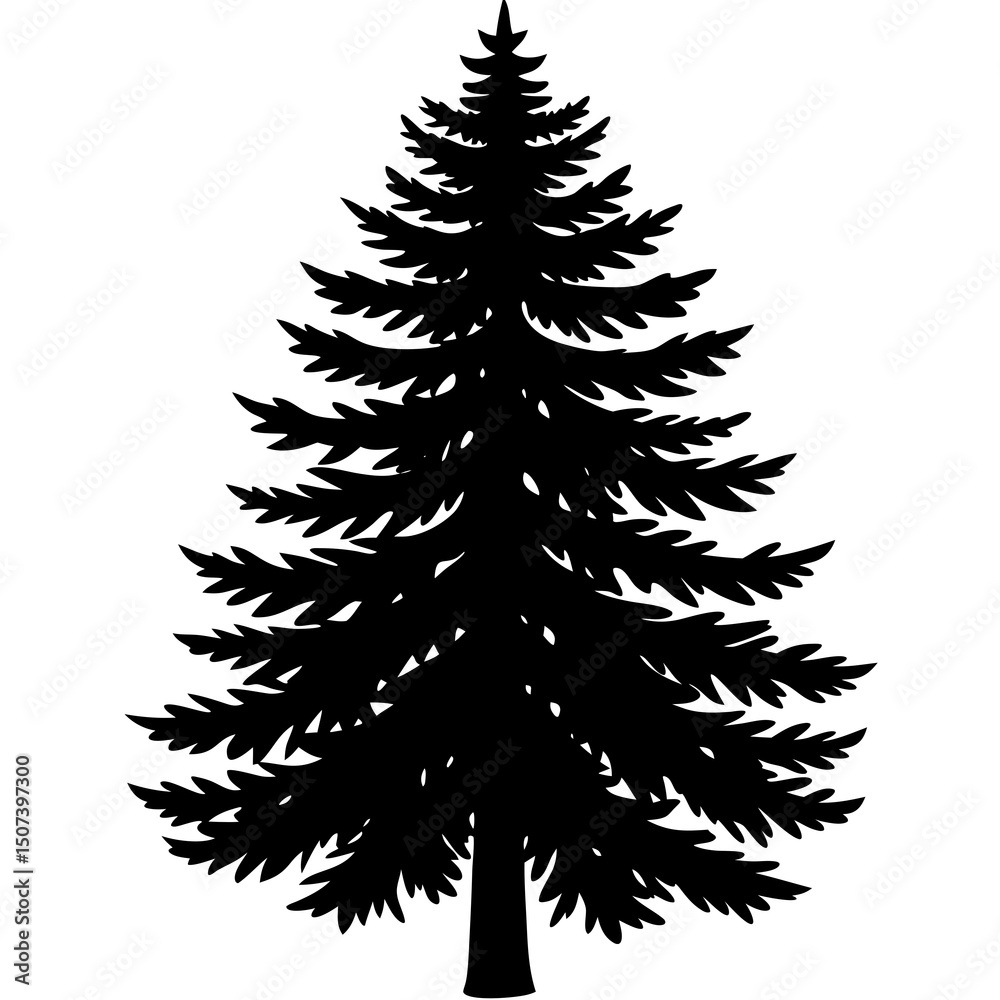 Obraz premium Christmas tree vector illustration on white background