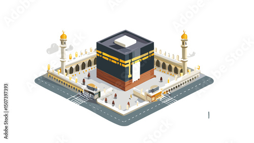 Holy Hajj Vector for Religious Projects
