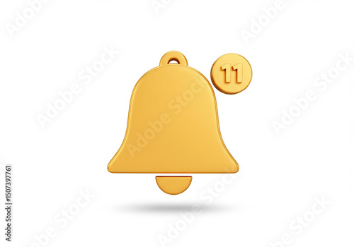Golden bell icon with notification number eleven