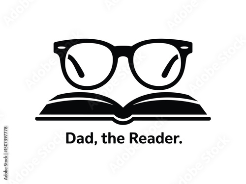 Reading glasses resting on a book vector illustration with stylish eyeglasses and modern design