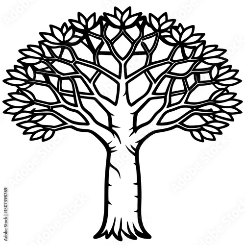 Ancient African Tree Spirit – Vector Illustration