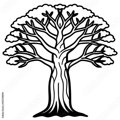 Ancient African Tree Spirit – Vector Illustration