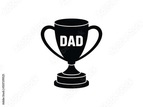 Gold Trophy Cup for Winner and Achievement Isolated on White Background