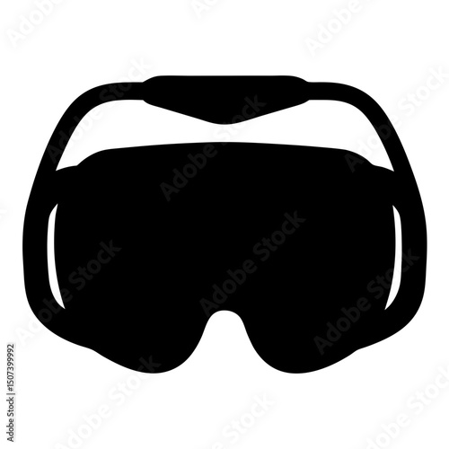 Black silhouette of virtual reality headset for immersive digital experience