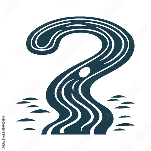 Abstract River Question Mark Flowing Water