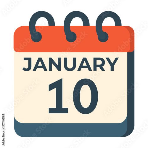 January 10 calendar vector on white background
Vector calendar with date