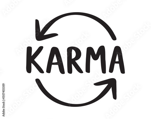 Fotografía Karma arrows concept doodle hand drawn icon social media