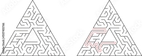 Triangular Maze Puzzle Solution and Pathfinding Challenge