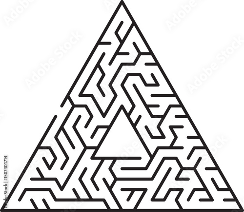 Triangular Maze Puzzle Complex Geometry Lines Labyrinth Game