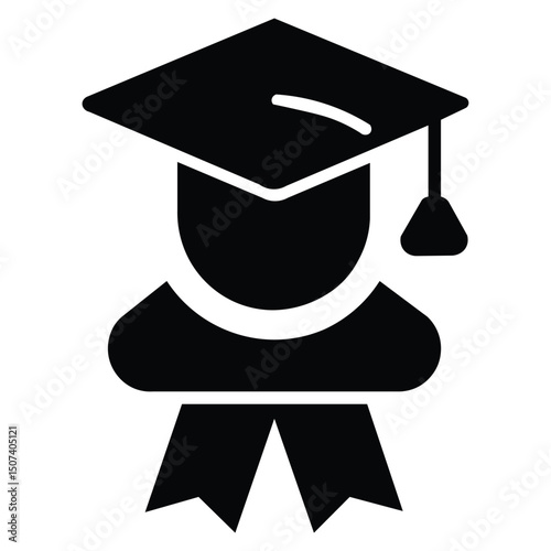 Graduation Badge Icon Vector Illustration