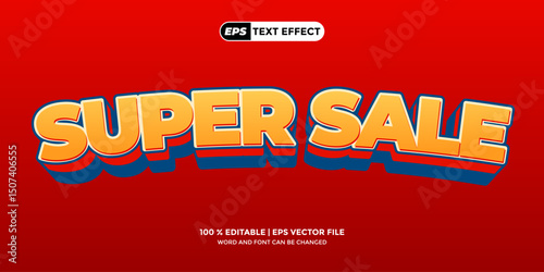 3D Text Editable Super Sale Design EPS