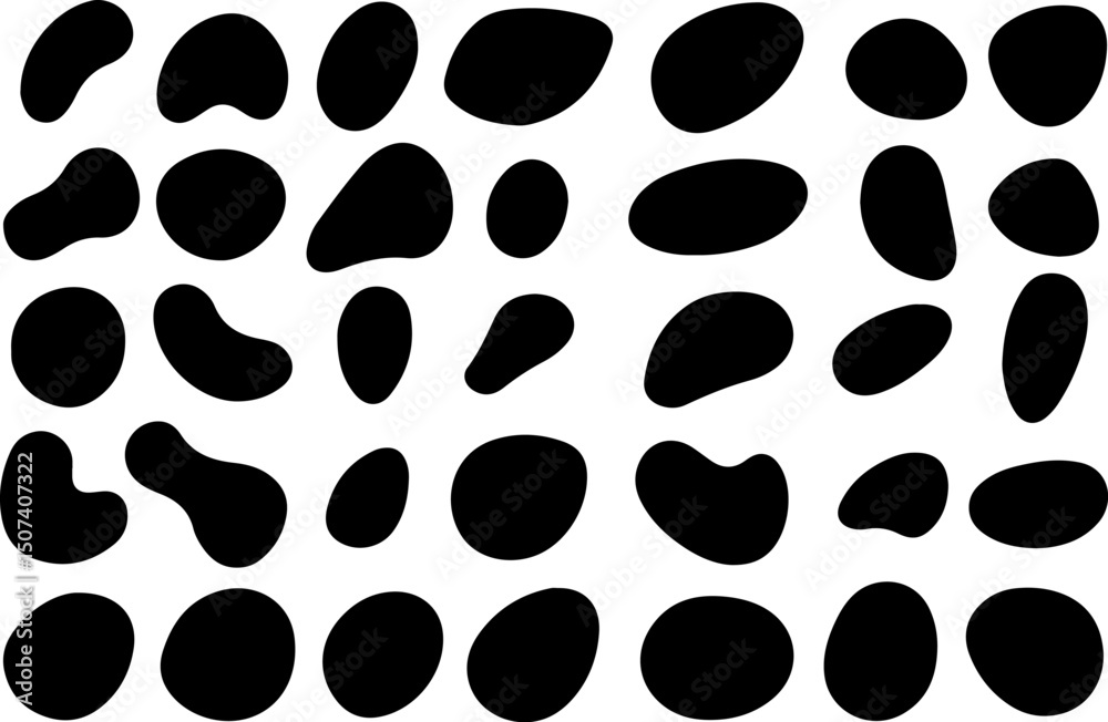 Abstract black shapes on white background, perfect for graphic design elements. Abstract black shapes on white background, perfect for graphic design elements.