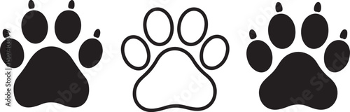 Animal Paw Print Vector Icons & Silhouettes