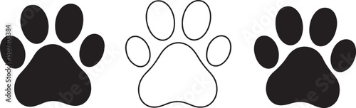Animal Paw Print Vector Icons & Silhouettes