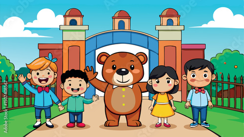 Cartoon of a school boy and his lifestyle 