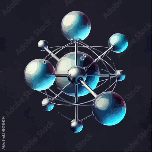 
an artistic representation simulating the union of atoms to form a molecule 51