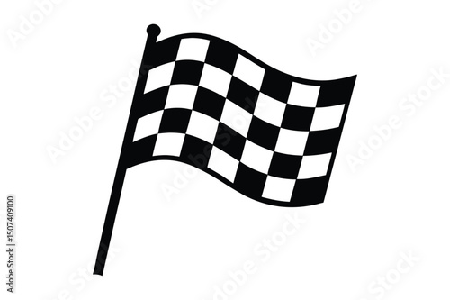 Racing flag Silhouette vector  illustration