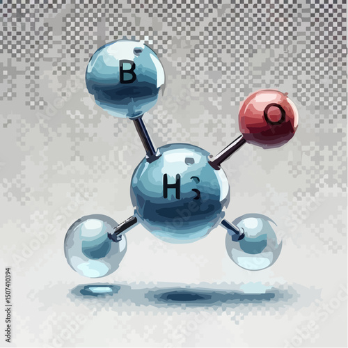 
an artistic representation simulating the union of atoms to form a molecule 3