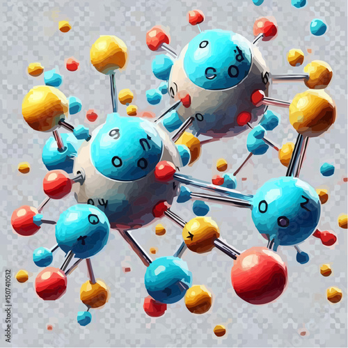 representation of chemical elements forming molecules 82