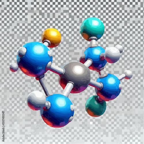 representation of chemical elements forming molecules 77