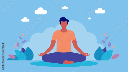 Mindfulness Session A serene scene featuring a person meditating or practicing yoga in a peaceful outdoor setting promoting mental health as part of the longevity program.