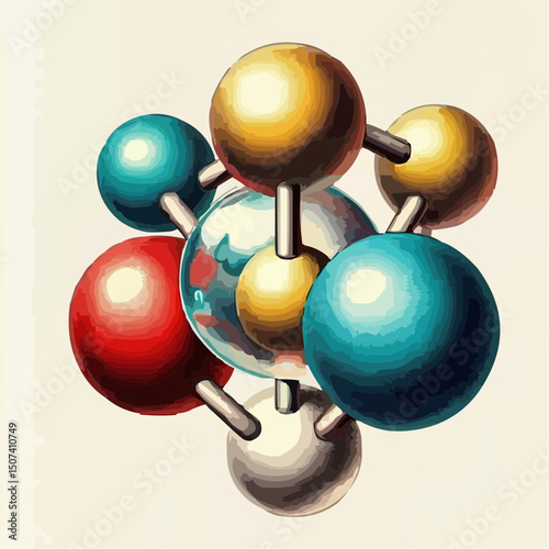 representation of chemical elements forming molecules 46