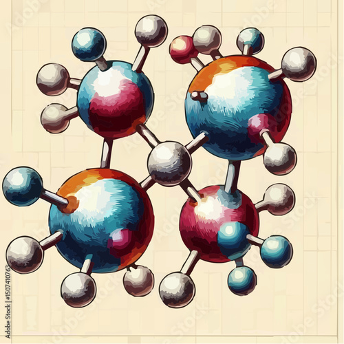 representation of chemical elements forming molecules 44