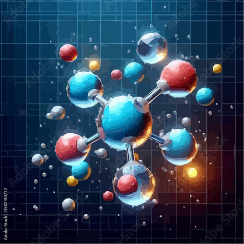 representation of chemical elements forming molecules 43