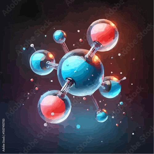 representation of chemical elements forming molecules 42