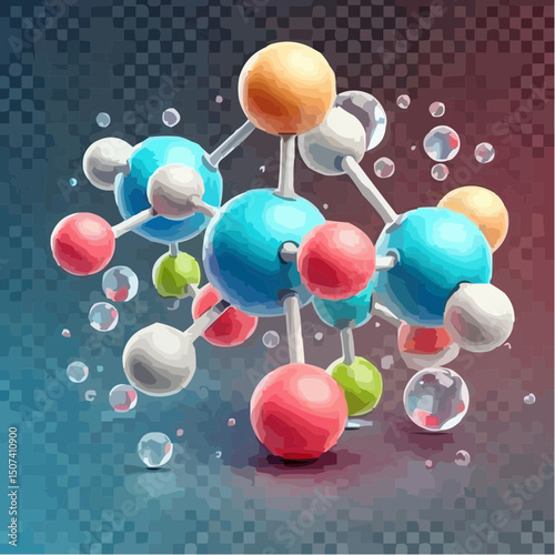 representation of chemical elements forming molecules 25