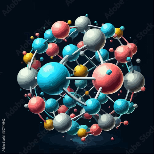 representation of chemical elements forming molecules 24