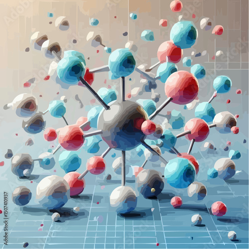 representation of chemical elements forming molecules 19
