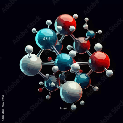 representation of chemical elements forming molecules 12