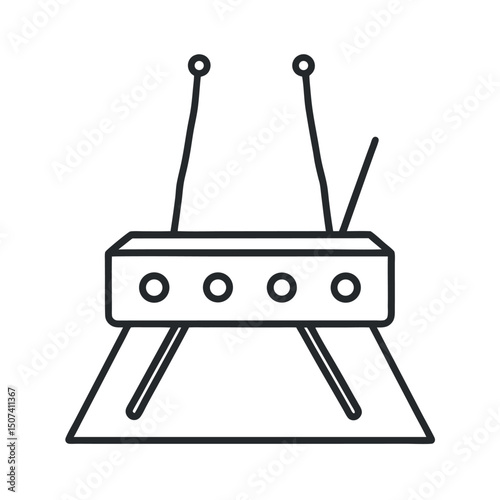 Theremin Instrument Outline on White Background