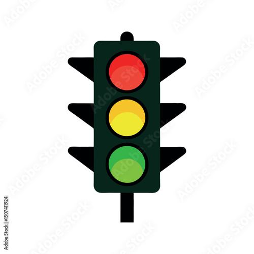Traffic Signal Icon Color Vector Image