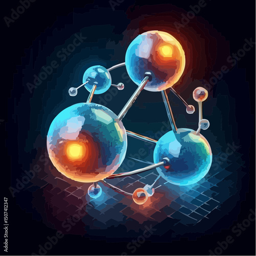 microscopic view of atoms forming molecules  81