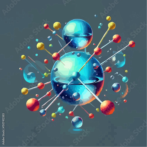 microscopic view of atoms forming molecules  77