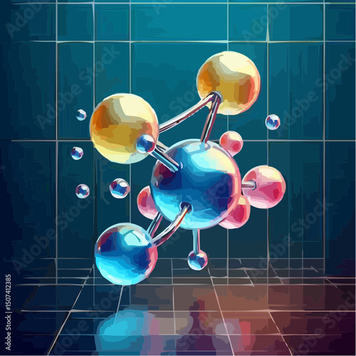 microscopic view of atoms forming molecules  76