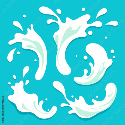 Set of Milk Splashes