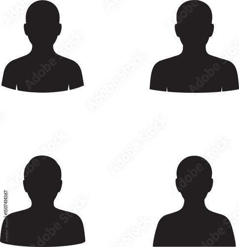 Black Silhouettes: User Profile & Avatar Icons