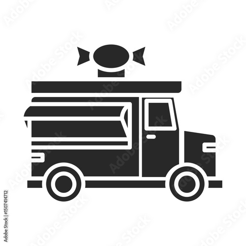 Food truck silhouette icon elements