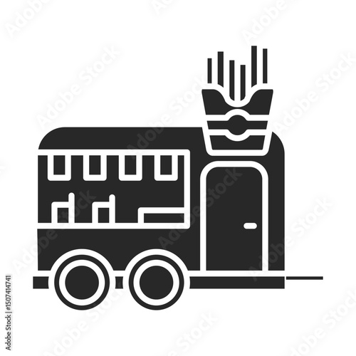 Food truck silhouette icon elements