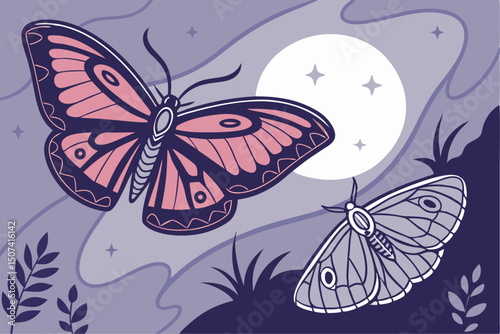 Nature’s Silhouette – Machaon Butterfly & Moth