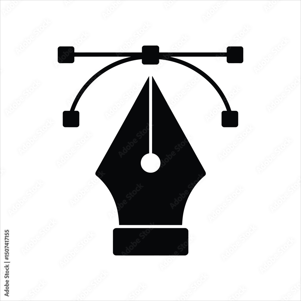 Pen tool icon graphic design element