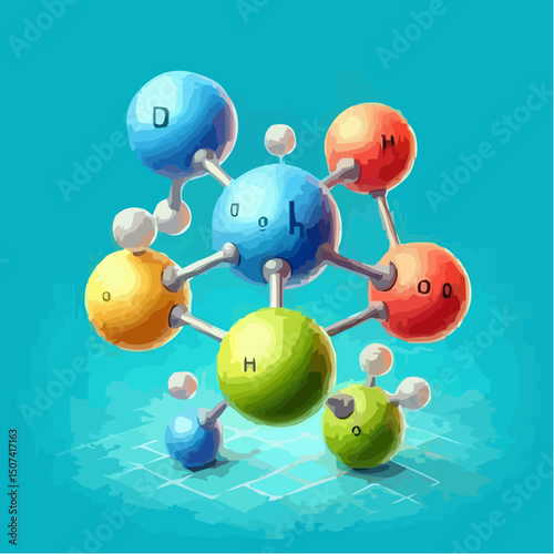 
the representation of a molecule being formed by atoms 60