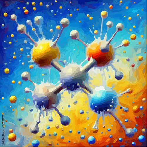 three-dimensional image of atoms forming molecules 95