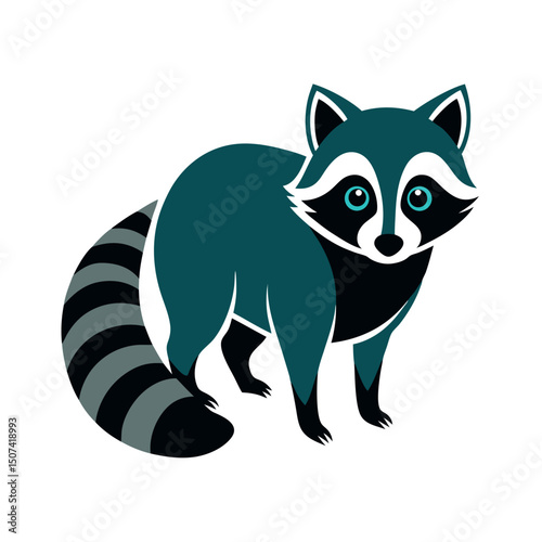 Raccoon Silhouette Wildlife Vector Illustration