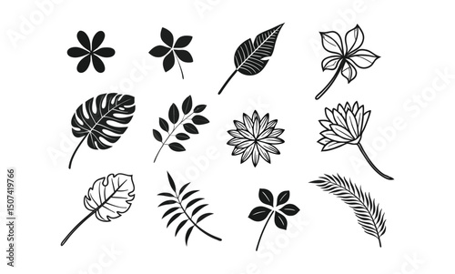 Botanical Leaf Silhouettes Vector Pack